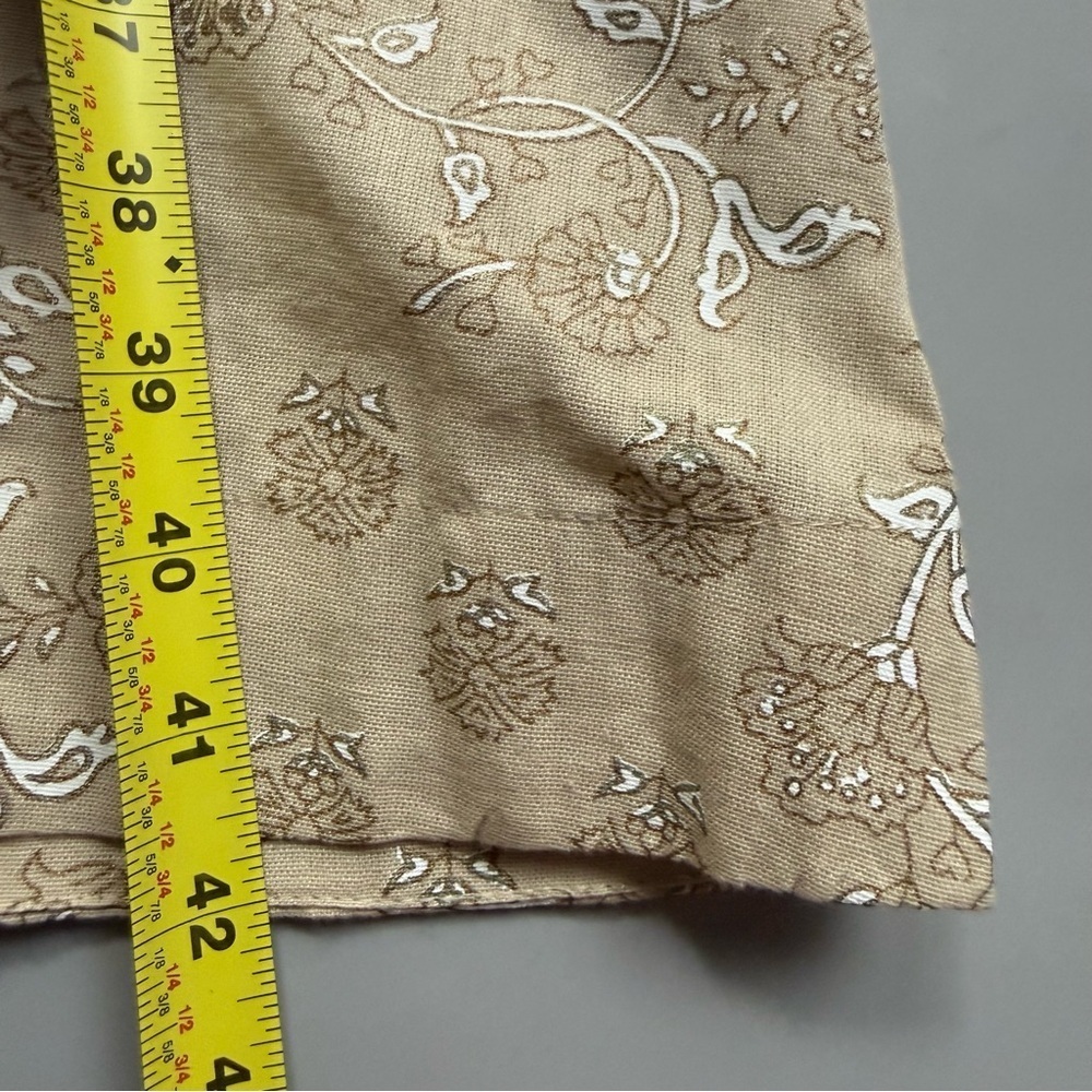 Bani Women Floral Shirt Dress Midi Cotton Tie Waist Beige M - Picture 7 of 10